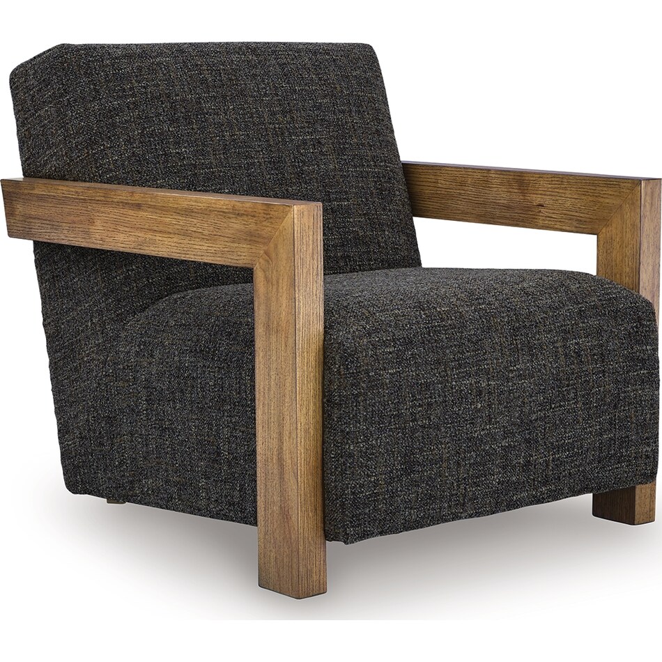 dorney charcoal brown accent chair   