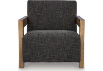 dorney charcoal brown accent chair   