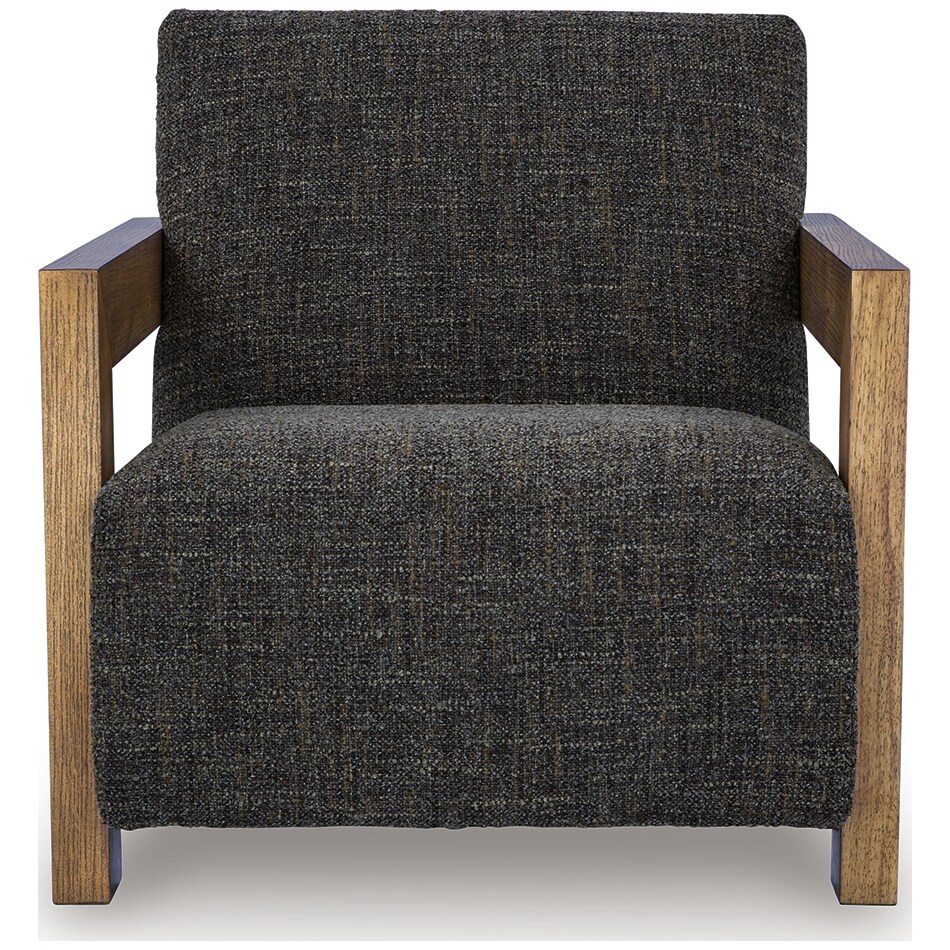 dorney charcoal brown accent chair   