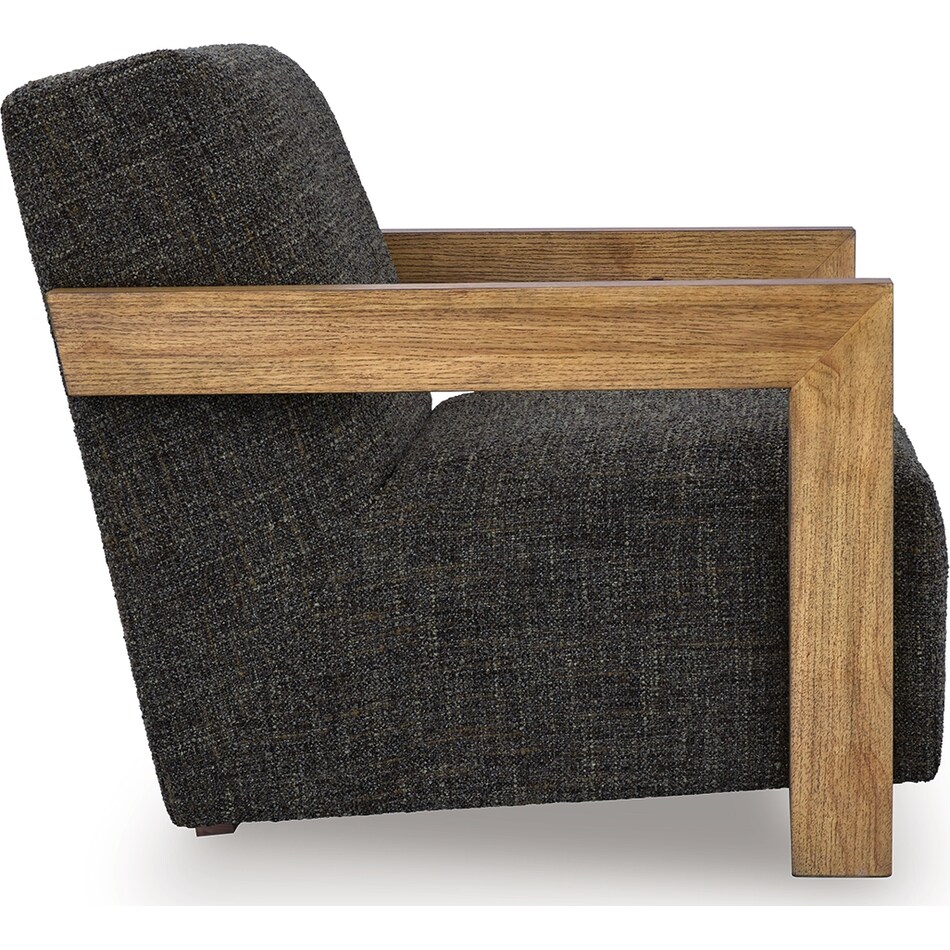 dorney charcoal brown accent chair   