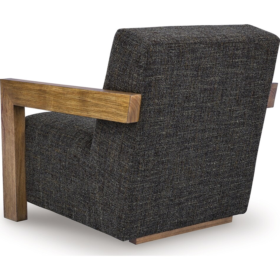 dorney charcoal brown accent chair   