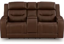 dreamer brown power leather reclining loveseat   