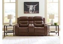 dreamer brown power leather reclining loveseat   