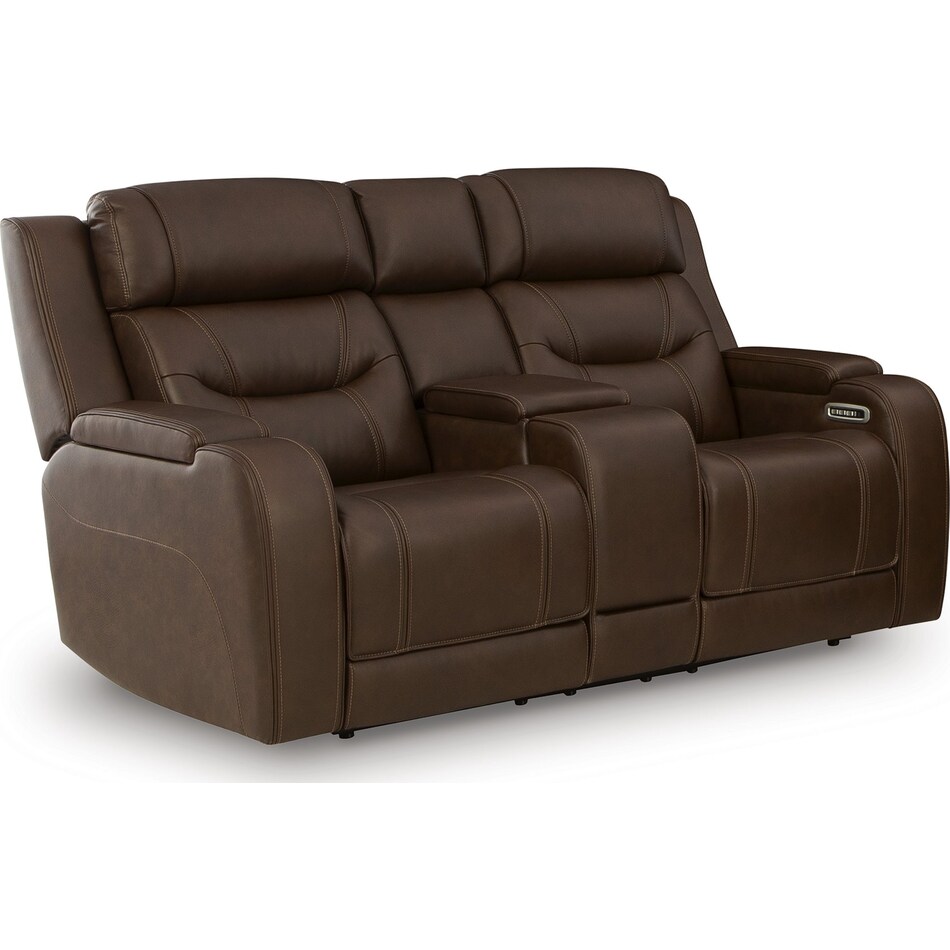 dreamer brown power leather reclining loveseat   