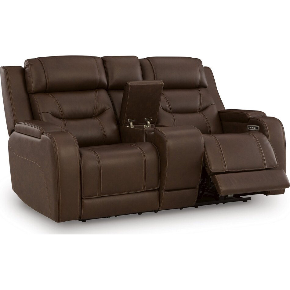 dreamer brown power leather reclining loveseat   