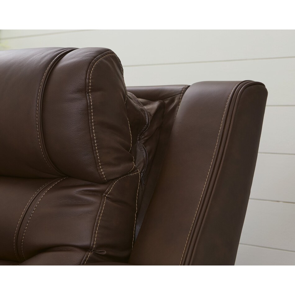 dreamer brown power leather reclining loveseat   