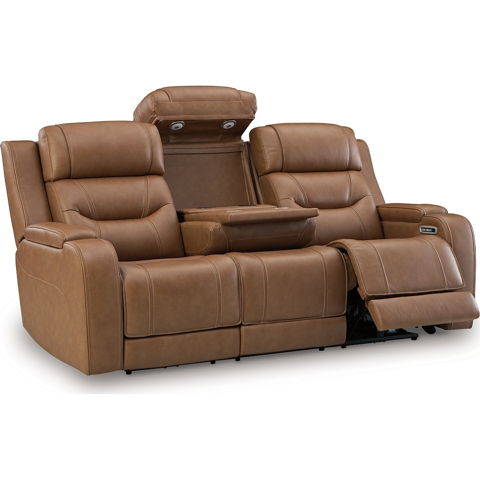 dreamer brown power leather reclining sofa   