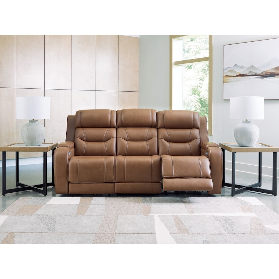 dreamer brown power leather reclining sofa   