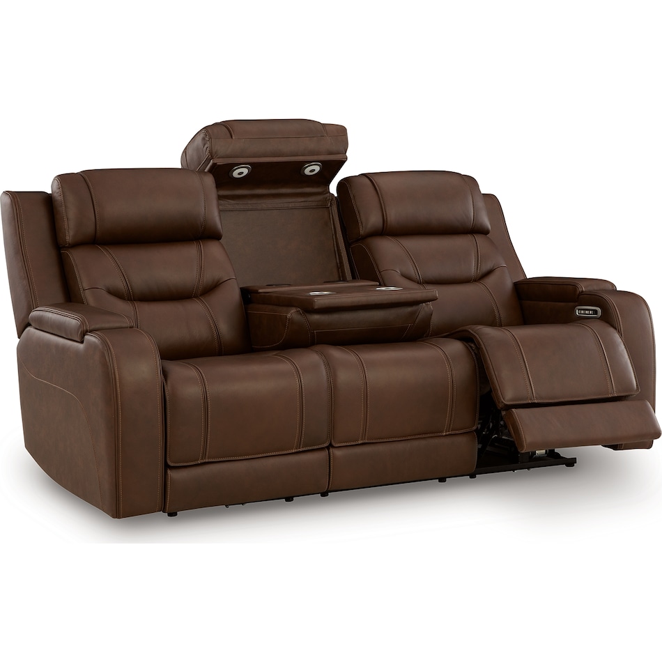 dreamer brown power leather reclining sofa   