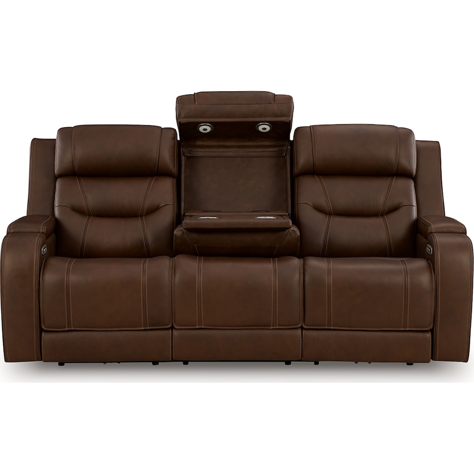 dreamer brown power leather reclining sofa   
