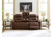 dreamer brown power leather reclining sofa   