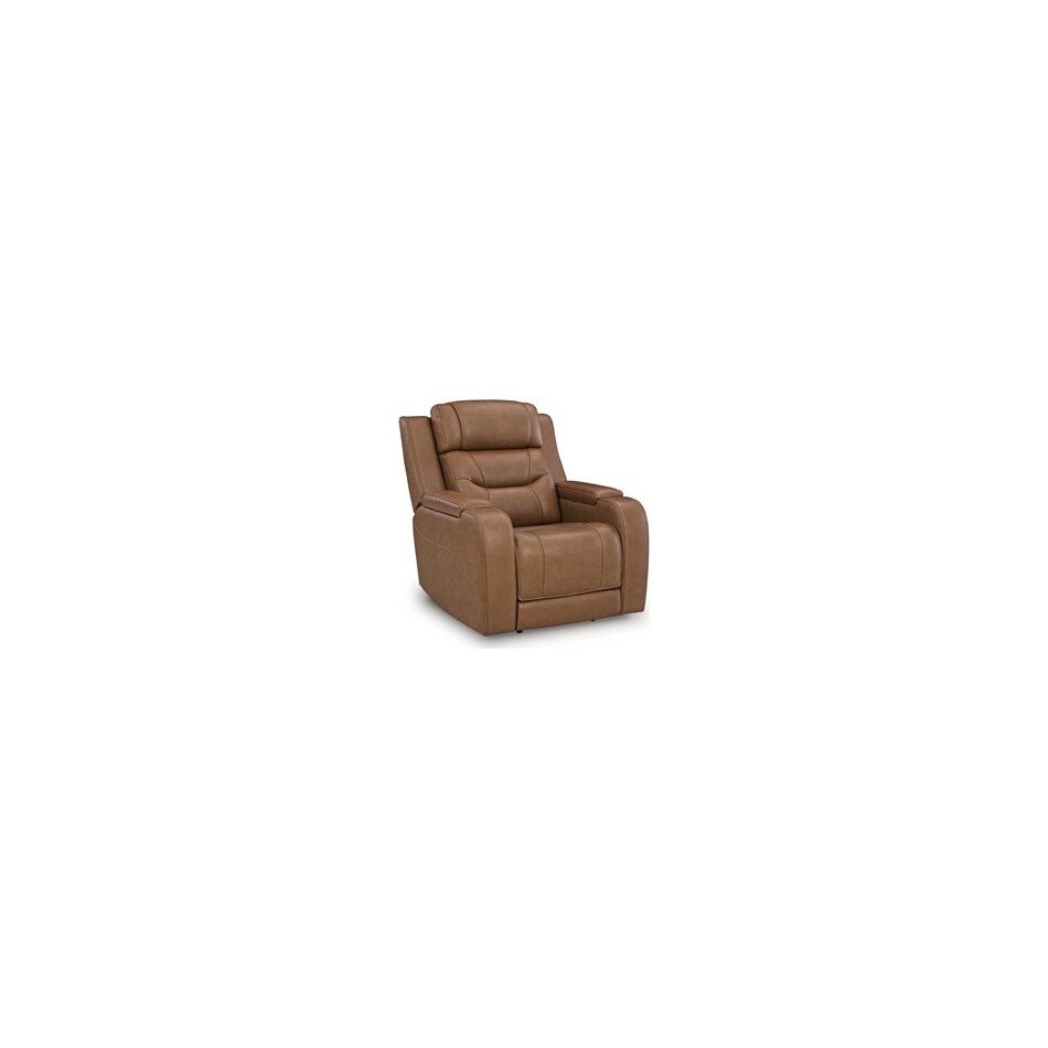 dreamer caramel power leather recliner   