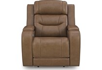dreamer caramel power leather recliner   