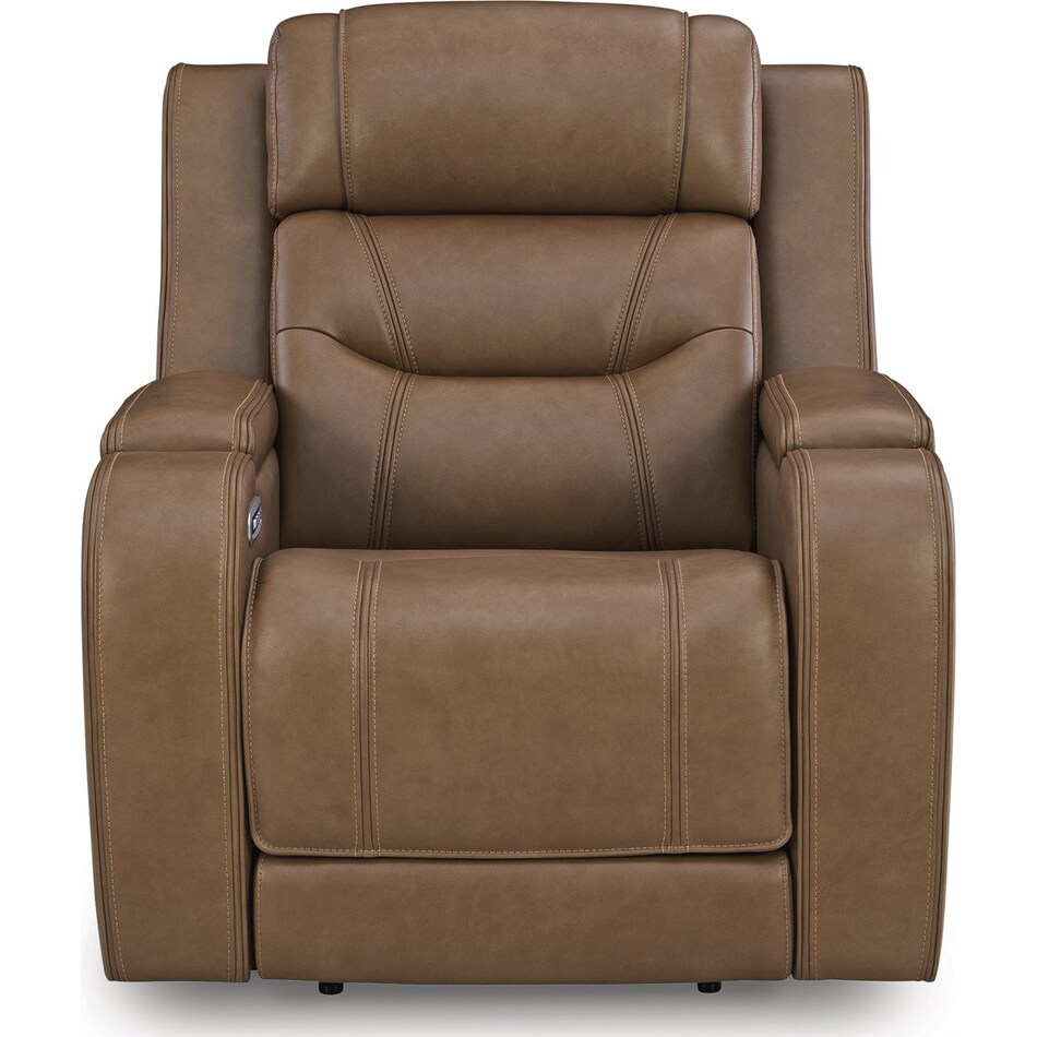 dreamer caramel power leather recliner   