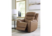 dreamer caramel power leather recliner   