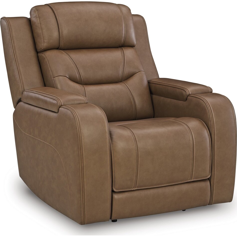 dreamer caramel power leather recliner   