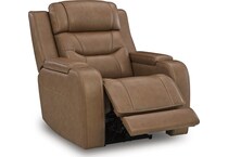 dreamer caramel power leather recliner   