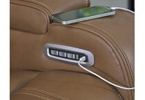 dreamer caramel power leather recliner   