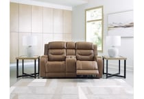 dreamer caramel power leather reclining loveseat   