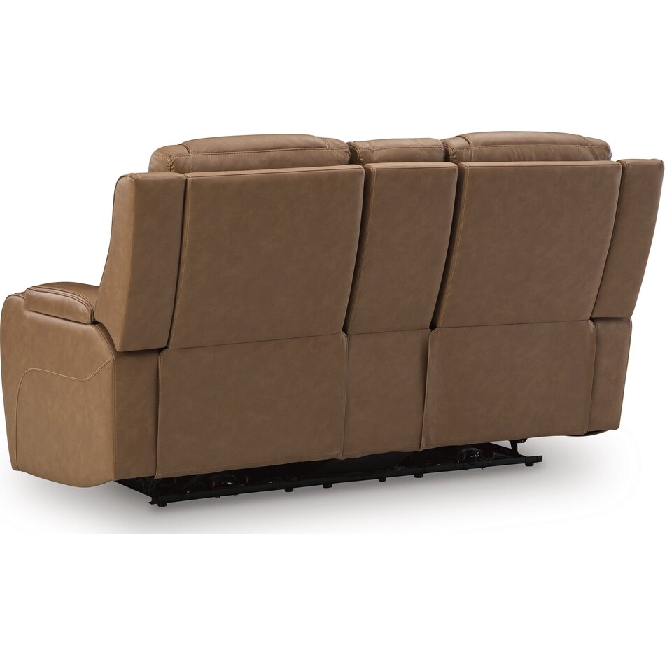 dreamer caramel power leather reclining loveseat   