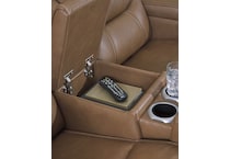 dreamer caramel power leather reclining loveseat   