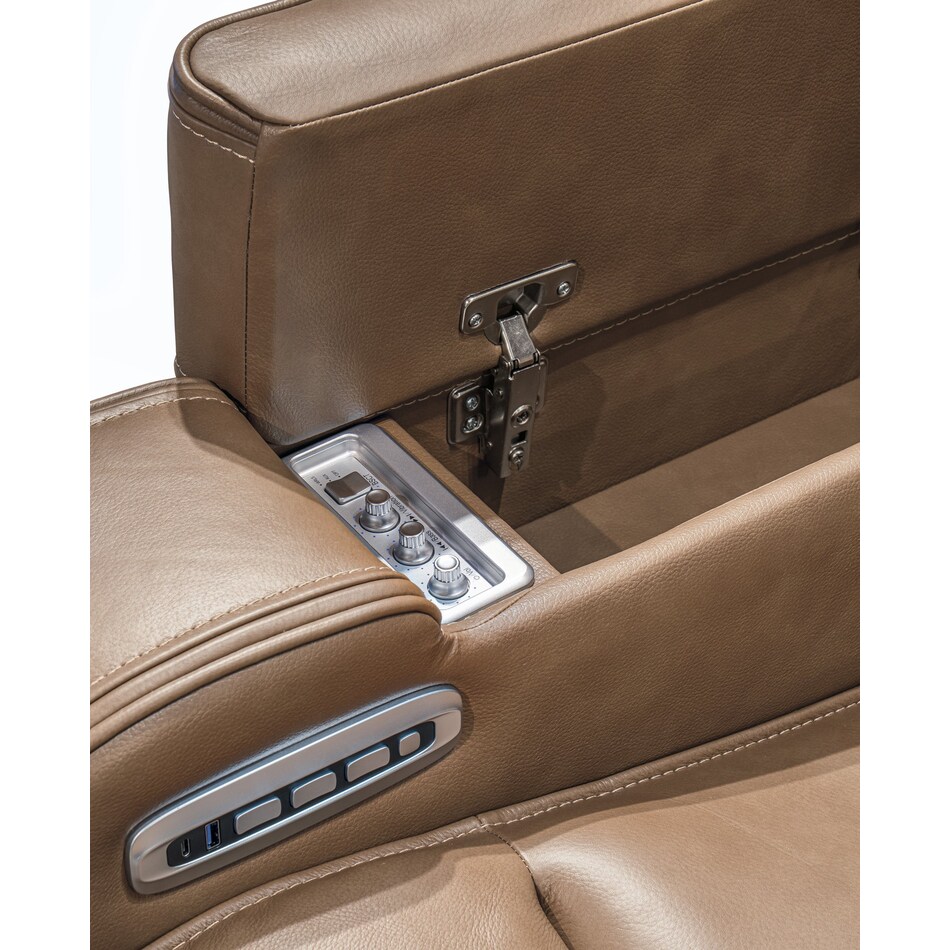 dreamer caramel power leather reclining loveseat   