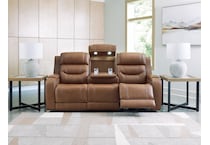 dreamer caramel power leather reclining sofa   