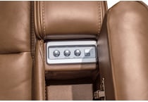 dreamer caramel power leather reclining sofa   