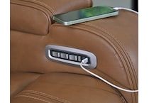 dreamer caramel power leather reclining sofa   