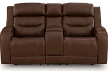 dreamer power leather reclining loveseat   