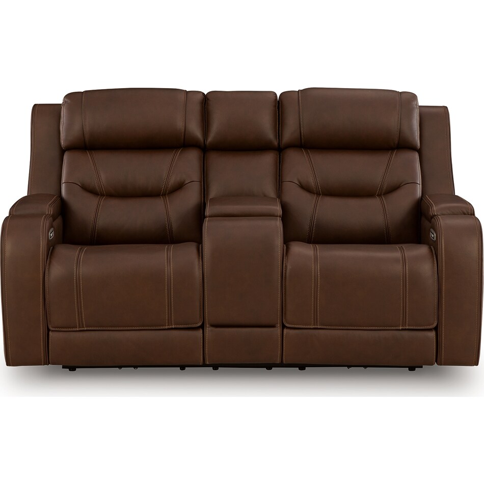 dreamer power leather reclining loveseat   