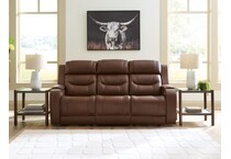 dreamer power leather reclining sofa   