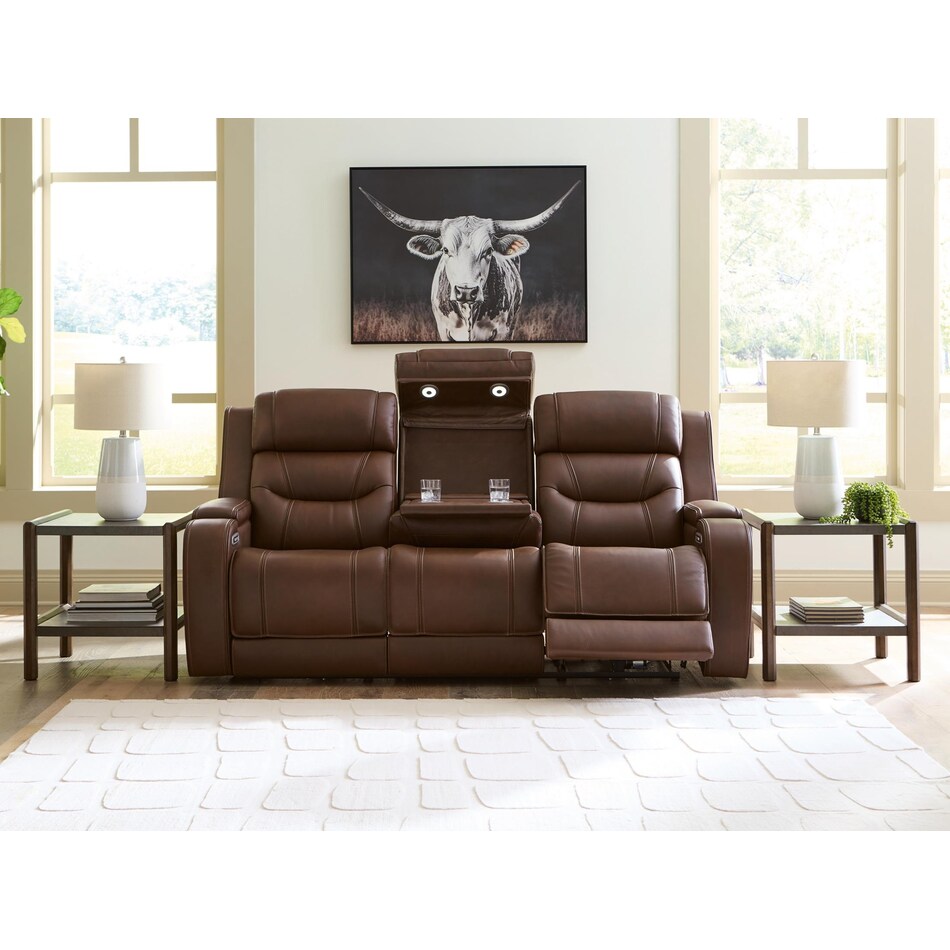 dreamer power leather reclining sofa   
