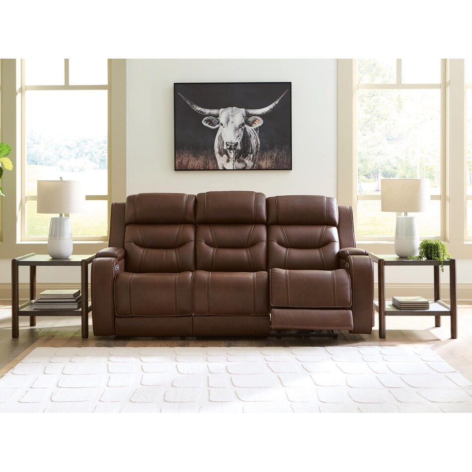 dreamer power leather reclining sofa   