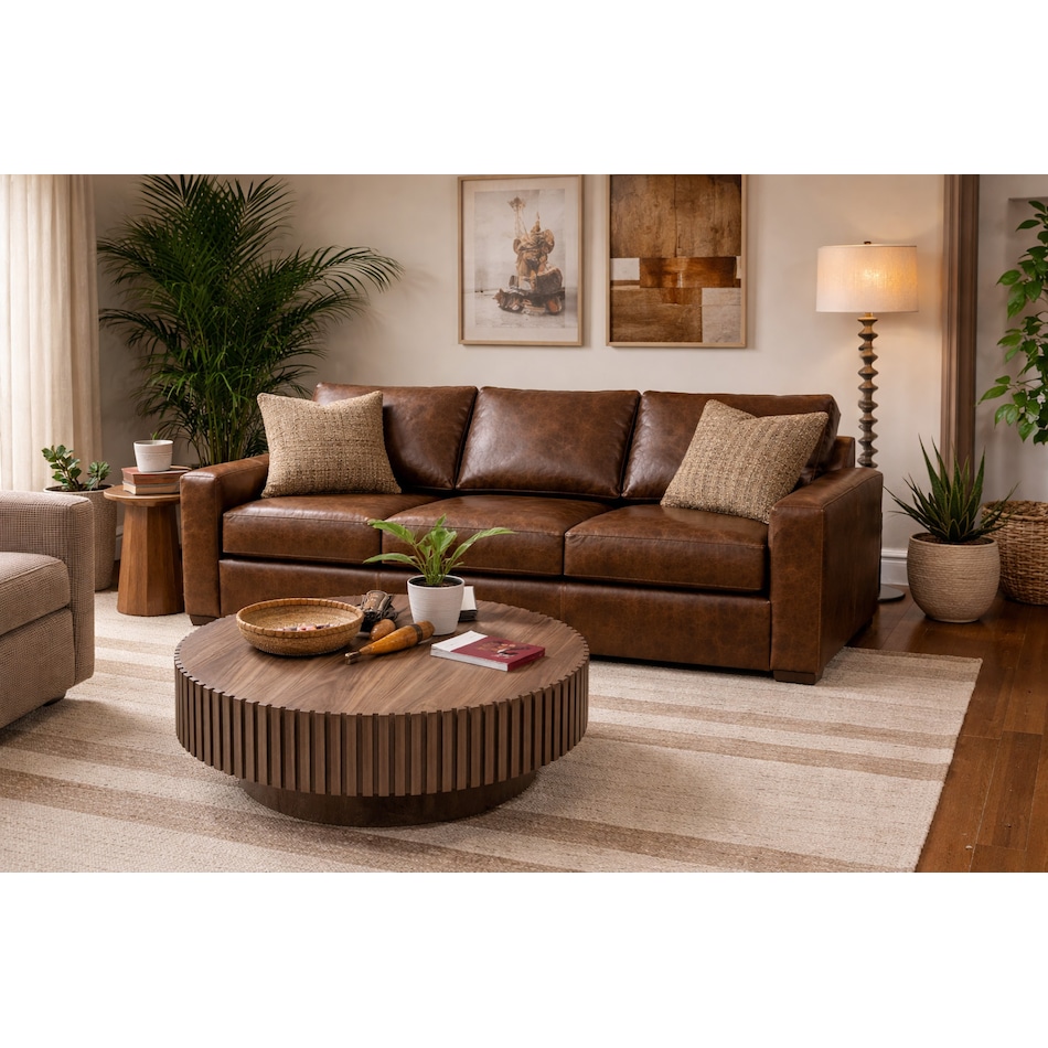 duke brown leather sofa   