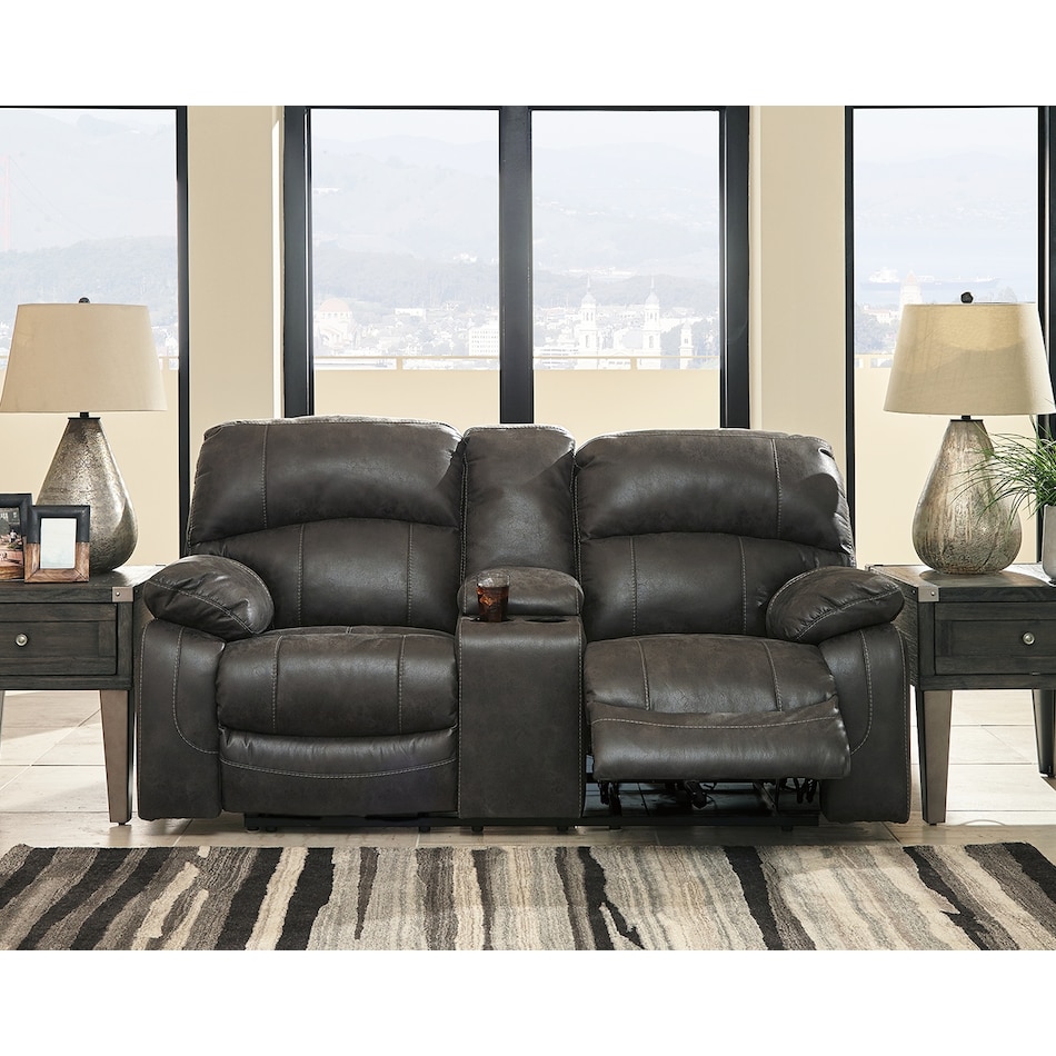 dunwell black power reclining loveseat   