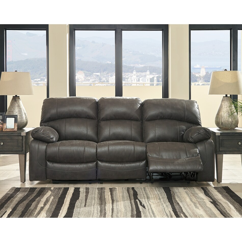 dunwell black power reclining sofa   