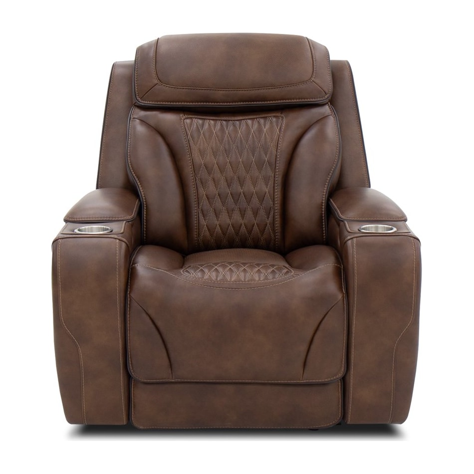 durante venetian tobacco leathe rpower recliner   