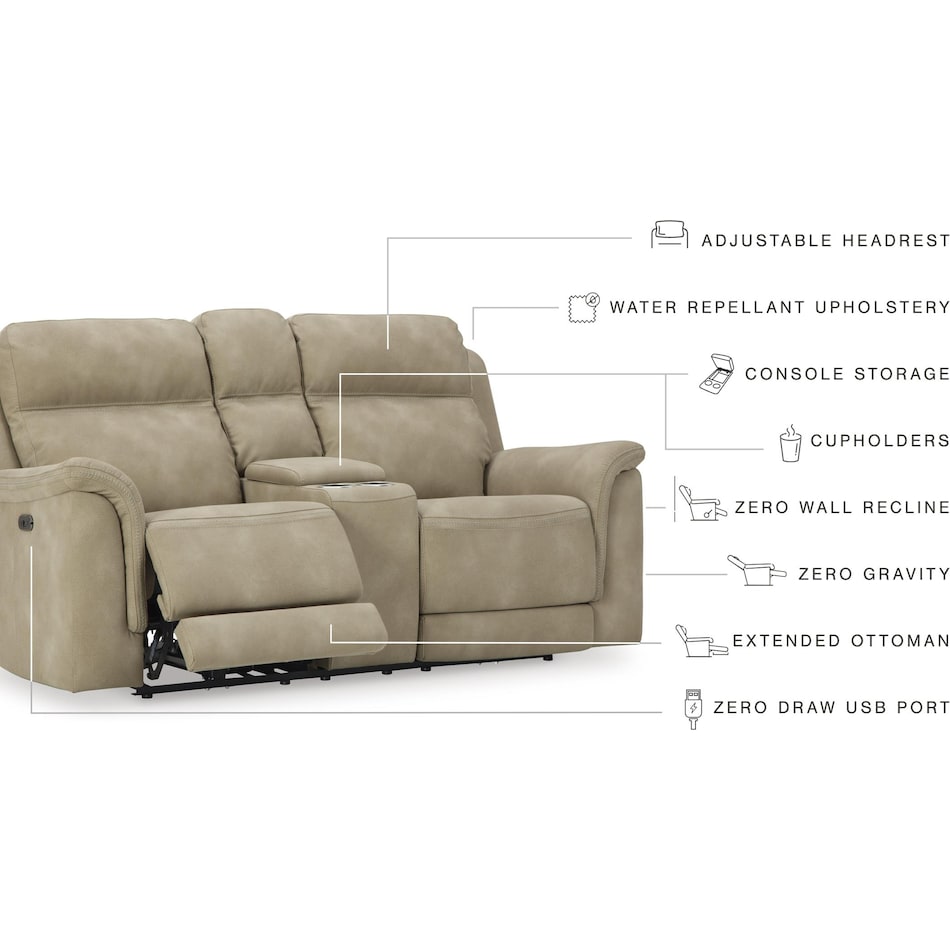 durapella sand power reclining loveseat   