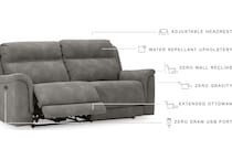 durapella slate power reclining sofa   
