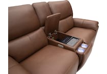 echo apollo nut power leather reclining console loveseat   