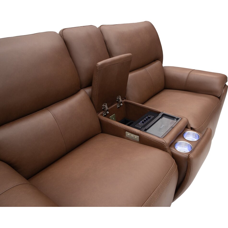 echo apollo nut power leather reclining console loveseat   