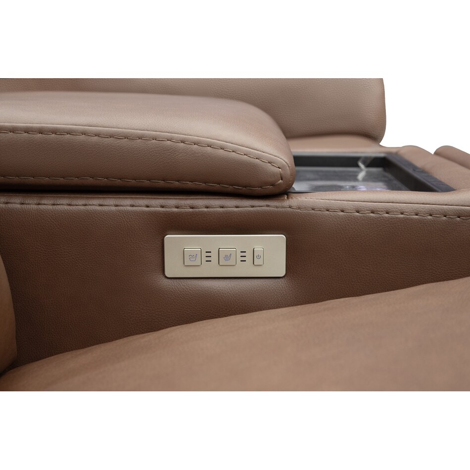 echo apollo nut power leather reclining console loveseat   