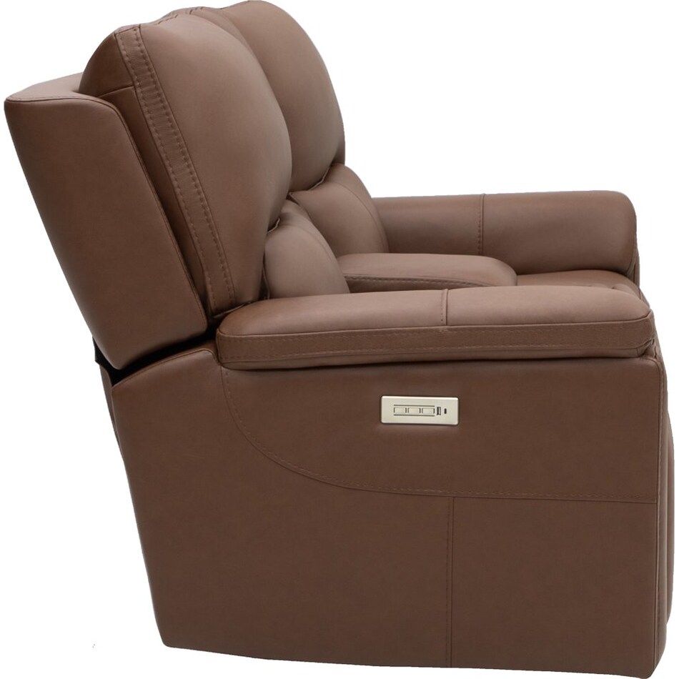 echo apollo nut power leather reclining console loveseat   