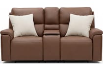echo apollo nut power leather reclining console loveseat   