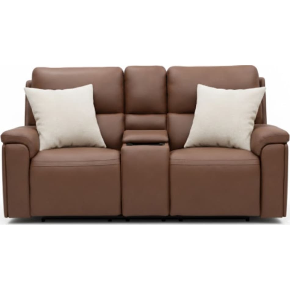 echo apollo nut power leather reclining console loveseat   