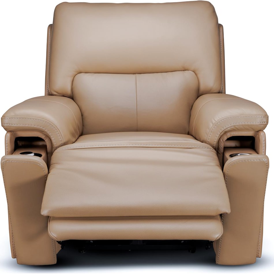 echo sand power leather recliner   