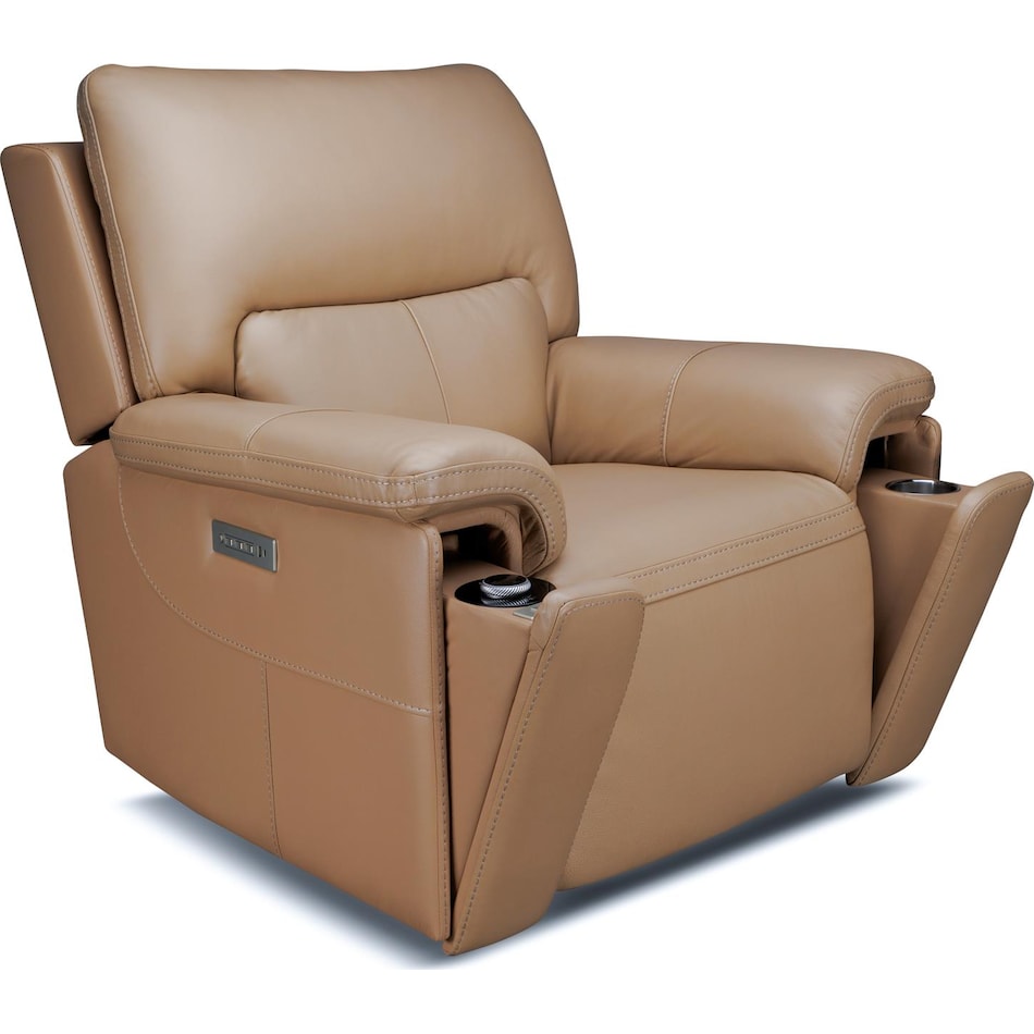 echo sand power leather recliner   