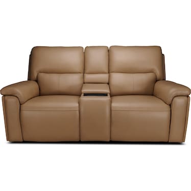ECHO LEATHER POWER RECLINING LOVESEAT