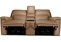 echo sand power leather reclining console loveseat   